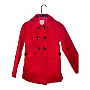 Roebuck & Co. Kids Girls Red Double Breasted Pea Coat Size 14